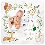 Baby Monthly Milestone Blanket Wood