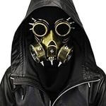 Kissybride Retro Steampunk Gas Mask and Goggles for Halloween Cosplay Masquerade Costume Props (Gold)