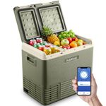 AAOBOSI Camping Fridge 41L, Car Fridge with Basket, Dual Zone -20℃-20℃, 12V/24V 230V Fridge Freezer with APP Control, Compressor Fridge for Camping, Traveling, Outdoor and Home