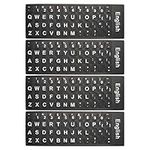 PATIKIL English Keyboard Stickers, 4 Pack Universal Keyboard Replacement Cover Frosted for Notebook Desktop Computer, Black Background White Lettering