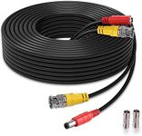 WILDHD BNC Cable 150ft All-in-One Siamese BNC Video and Power Security Camera Wire Cable, CCTV Cable with 2 Female Connectors for All Max 5MP HD CCTV DVR Surveillance System (150ft Cable,Black)