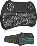 Mini Wireless Keyboard,H9 Mini Keyboard with Touchpad,Colorful Backlit Wireless Mini Keyboard,Mini Rechargeable Handheld Remote Keyboard for PC,Raspberry Pi, Android TV Box,KODI,Windows