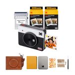 KODAK Mini Shot 3 Retro 4PASS 2-in-1 Instant Camera and Portable Photo Printer (7.6 x 7.6 cm) plus Gift Package with 68 Sheets, White