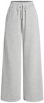 CIDER Womens Sweatpants Wide Leg Pants Drawstring Mid Waisted Lounge Pants with Pockets Casual Trendy 2025: Light Grey, XL