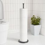 Toilet Roll Holder Free Standing: Black Toilet Paper Storage Holder Stand for 4-6 Spare Rolls - Bathroom Toilet Roll Dispenser