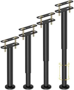 Wlrrcwdttc 4 Pcs Adjustable Height Bed Support Legs 10-17 inch, Bed Frame Center Support Legs for Bed Frame/Bed Center Slat/Furniture, Heavy Duty Metal Bed Legs Replacement Bed Slats Support Legs