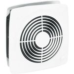 Broan 511 Room-to-Room Wall Utility Fan, 8-Inch 180 CFM 3.5 Sones, White Square Plastic Grille