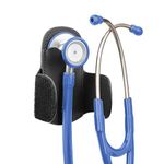 iGuerburn Leather Stethoscope Holder Hip Clip for Littmann & Most Stethoscopes, Stethoscope Clip Holster Accessories for Scrubs/Belt/Pocket, Black(Left-Handed)