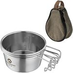 Camping Moon S-360-3P+B Camping Cup, Stainless Steel, Shell Cup, Deep, 12.2 fl oz (360 ml), Set of 3