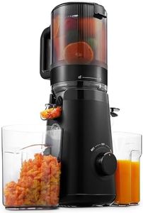 Juicer Machines, TUUMIIST Cold Press Juicer with 5.3" Extra Large Feed Chute Fit Whole Fruits & Vegetables Easy to Clean, High Juice Yield, BPA Free (Black)