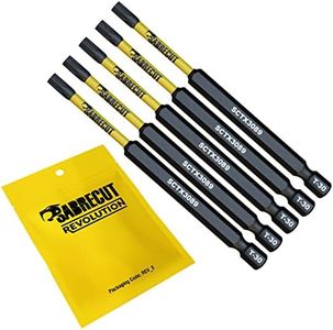 5 x SabreCut SCTX3089_5 89 mm T30 TX30 Jeu d'embouts de tournevis à percussion magnétique Torx Heavy Duty Compatible avec Dewalt Milwaukee Bosch Makita et plus