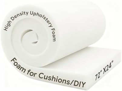2" x 24" x 72" High Density Upholstery Foam - 6-Pack Firm Rectangular Foam Padding for Sofa Couch Cushion Replacement, Commercial & Home Use, Dining Chair, Craft & Project Foam