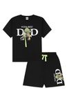 Star Wars Yoda Best Dad Mens Short Pyjama Set (X-Large) Black