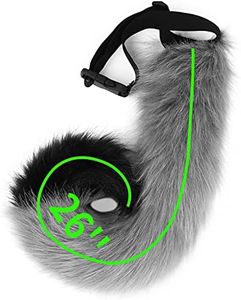 HAOAN Adults 26 Inch Wolf Tail Soft Long Fur Cat Fox Costume Tail for Halloween Fancy Party Costume (Grayblack)
