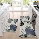 Homcomoda Kitchen Rugs and Mats Non Skid Anti Fatigue Kitchen Mats for Floor 2 Piece Boho Cushioned Kitchen Rugs Waterproof Comfort Standing Mat for Kitchen Sink Office Laundry