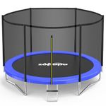 Zupapa 10ft (307cm of Diameter) Heavy Duty Trampoline with Enclosure Net & Non-Slip Ladder for Kids & Adults, Family Outdoor Backyard Fun