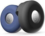 Airtag Collar (2 Pack), Premium Silicone Pet Collar Case for Apple Airtags GPS Tracking, Anti-Loss Air Tag Case Holder Compatible with Cat Dog Collars Charms & Collar Tag Backpack (Blue/Black)