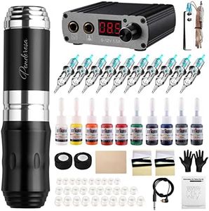 STIGMA Tattoo Kit Complete for Beginners Rotary Tattoo Gun with Tattoo Ink Set Cartridge Needles Transfer Paper Ink Cups STP35KITP192-5-US