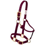 Weaver Leather Original Adjustable Chin and Throat Snap Halter, Burgundy, Average Horse Size