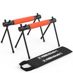 Rubberbanditz Parallettes Push Up & Dip Bars - 2 Collapsible & Portable Parralettes for Calisthenics, Gymnastics, Pushups, and Handstand Bars Training - Stable Workout PushUp Bar Stands with Removable Legs | For Men, Women, and Kids Exercises