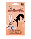 Fearless Tape - Delicate Fabric - Women's Double Sided Tape for Clothing and Body, Transparent Clear Color for All Skin Shades, 50 Count