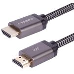 Monoprice 8K Certified Ultra High Speed HDMI Cable - Braided - HDMI 2.1, 8K@60Hz, 4K@120Hz, 48Gbps, HDR, VRR, CL2 In-Wall Rated, 3ft, Black (1 Pack)