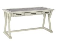 Signature Design by Ashley Jonileene Farmhouse Home Office Desk with Drawers, White & Gray