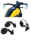 GT Round Bar End Mirror Set for Classic, Bullet, Hunter, Meteor 350 Motorcycles,Continental GT 650/Bullet 350/500 All Model RE Bike Small Stylish Rear Handle Design