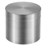 GWHOLE Grinder Herb in Zinc Alloy with Pollen Scraper 2" -(52mm (Silver)