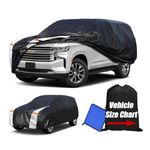 Cotryvox 10-Layer SUV Car Cover Waterproof All Weather. See Vehicle Size-Chart for Accurate Fit. Outdoor Full Exterior Covers for Chevrolet Tahoe, BMW X7, Dodge Durango, etc. Size S4 (See Size Chart)