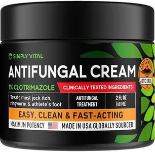 SimplyVital Antifungal Cream, Clotrimazole 1% - Made in USA Fast Acting OTC Cream - Relives Jock Itch, Ringworm and Athlete Foot - 2 oz