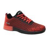 Pyramid Men's Path Lite Seamless Mesh Bowling Shoes, Red/Black, 5 UK