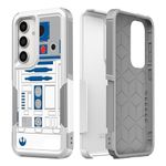 Candykisscase Case for Samsung Galaxy S24, R2D2 Astromech Droid Robot Pattern Shock-Absorption Hard PC and Inner Silicone Hybrid Dual Layer Armor Defender Case for Samsung Galaxy S24 (R2D2 Robot)