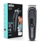 Braun Body Groomer for Men Series 5 5340, SkinSecure Technology for Gentle Wet or Dry Use, 100% Waterproof with 100 min Cordless Run Time