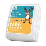 STARPYNG - Multifunctional White Waterproof tarpaulin-7mil，Waterproof, UV Resistant, Rip and Tear Proof, Poly Tarpaulin with Reinforced Edges for Roof (8x10feet, White)