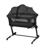 Unilove Hug Me Plus 3-in-1 Baby Bassinet, Bedside Sleeper, Travel Bassinet for Newborn, Midnight Black