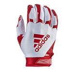 adidas ADIFAST 3.0 Youth Football Receiver Glove, White/Red, Large