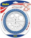 Helix Angle and Circle Maker with Integrated Circle Templates, 360 Degree, 6 Inch / 15cm, Assorted Colors (36002)