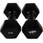 JFIT 8-Pound Vinyl Dumbbell Pair, Black