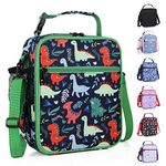 hombrima Kids Insulated Lunch Box Bag, Thermal Picnic Cool Bags with Adjustable Strap for Adults Children Women Men Boys Girls School Work (Dinosaur)