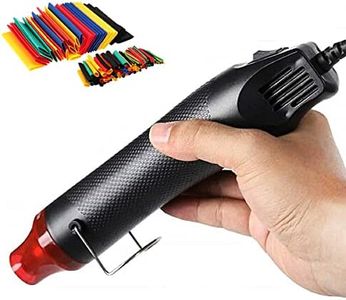 Mini Heat Gun, 300W Portable Epoxy Resin Hot Air Gun with 38 In (97cm) Power Cord and 164 pcs Heat Shrink Tube for DIY and Crafts (Black + heat shrink tube)