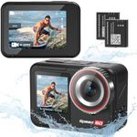 Hiicam Speed 60 Bare Underwater Camera Waterproof 33FT with 2.35 Inch Touch Screen, 4K 60FPS Action Camera with EIS Stabilization and HDR, Waterproof Camera 8X Zoom, 2 x 2150 mAh Battery