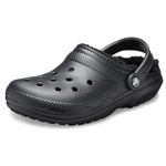 Crocs Classic Unisex Lined Clog, Soft, Fuzzy Liner for Extra Warmth with Slip On Style, in Black, Size M8W9 UK