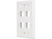 Tripp Lite 4-Port Quad Outlet RJ45 Universal Keystone Jack Face Plate TAA (N042-001-04-WH)