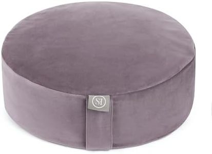 Meditation Cushion Floor Pillow – Supportive Round Cushion for Meditation, Yoga, Pilates, and Relaxation – Filled with Buckwheat Hulls - Removable Faux Suede Cover - Great Gift Idea, Lavender