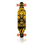 PINESKY 41 Inch Longboard Skateboard 9 Ply Natural Maple Complete Skateboard Cruiser for Cruising, Carving, Free-Style and Downhill with T-Tool Skull