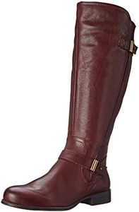 Naturalizer Women's Joan Wide Calf Riding Boot, Wine, 9 W US