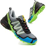 GoodValue Trail Running Shoes Men Waterproof Walking Hiking Running Shoes for Men Non-Slip All-Terrain Shoes Green