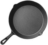 Cast Iron Skillet, Frying Pan with Drip-Spouts, Pre-Seasoned Oven Safe Cookware, Camping Indoor and Outdoor Cooking, Grill Safe, Restaurant Chef Quality (20cm/8inch)