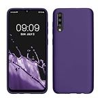 kwmobile Case Compatible with Samsung Galaxy A50 Case - Soft Slim Metallic TPU Silicone Cover - Metallic Blue Violet